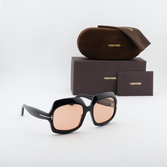 Tom Ford Ren FT1155 05E Square Sunglasses - Black/Brown Photochromic